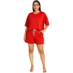 Womens Short Sleeve Round Neck T-Shirt & Shorts Co-Ord Set