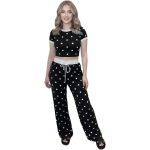 Womens Polka Dot 2-Piece Lounge Set Summer